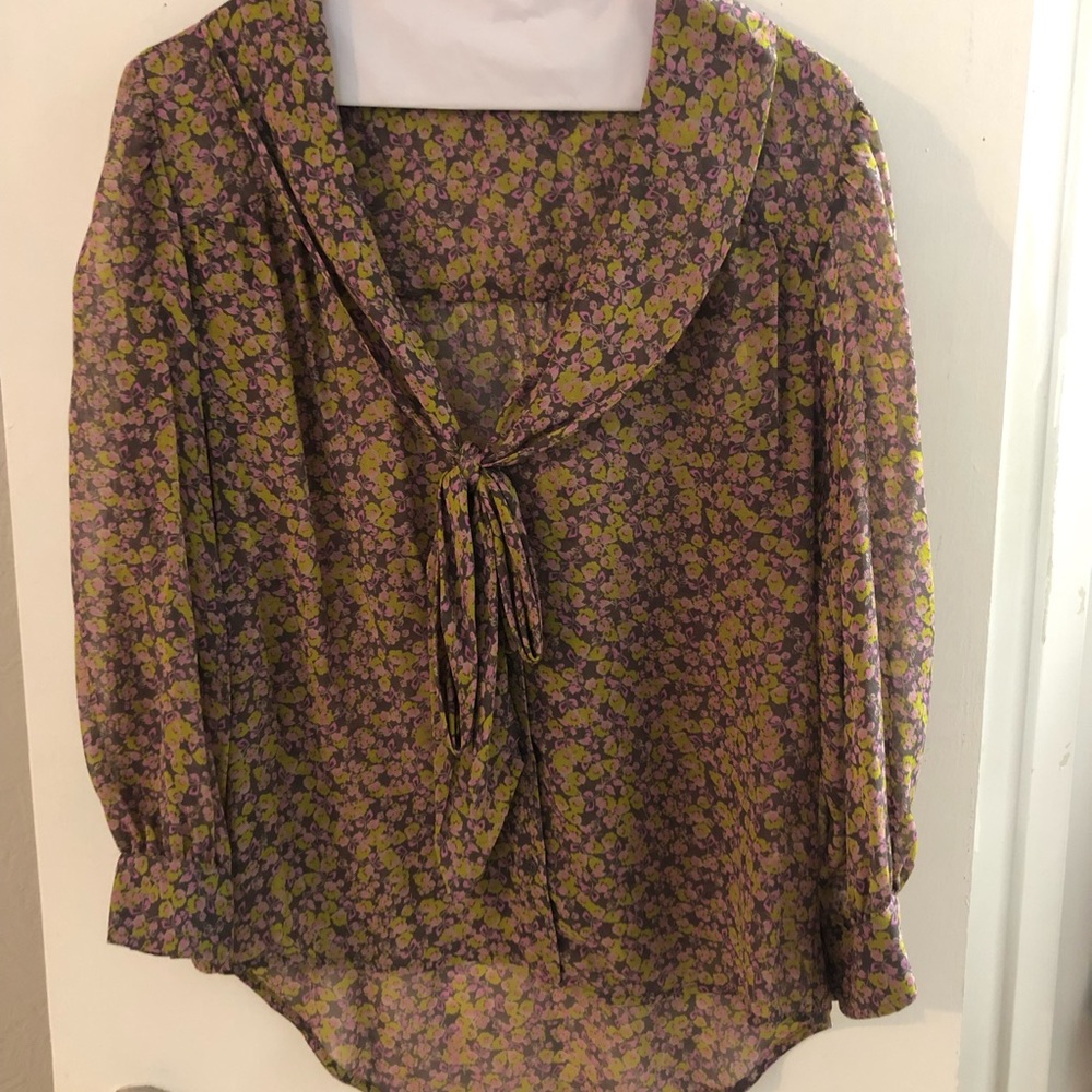 Sheer floral blouse